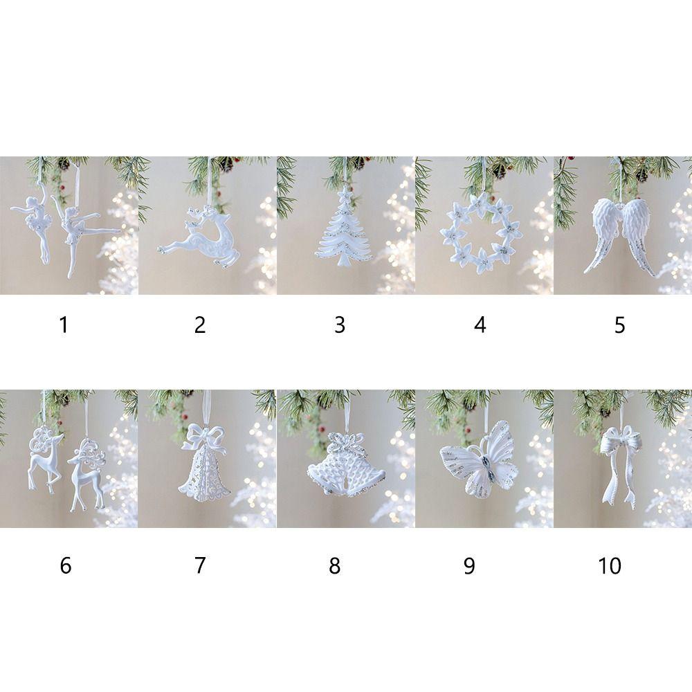 Flocking Christmas Hanging Pendants White Christmas Tree Ornament Xmas Ball  For Christmas