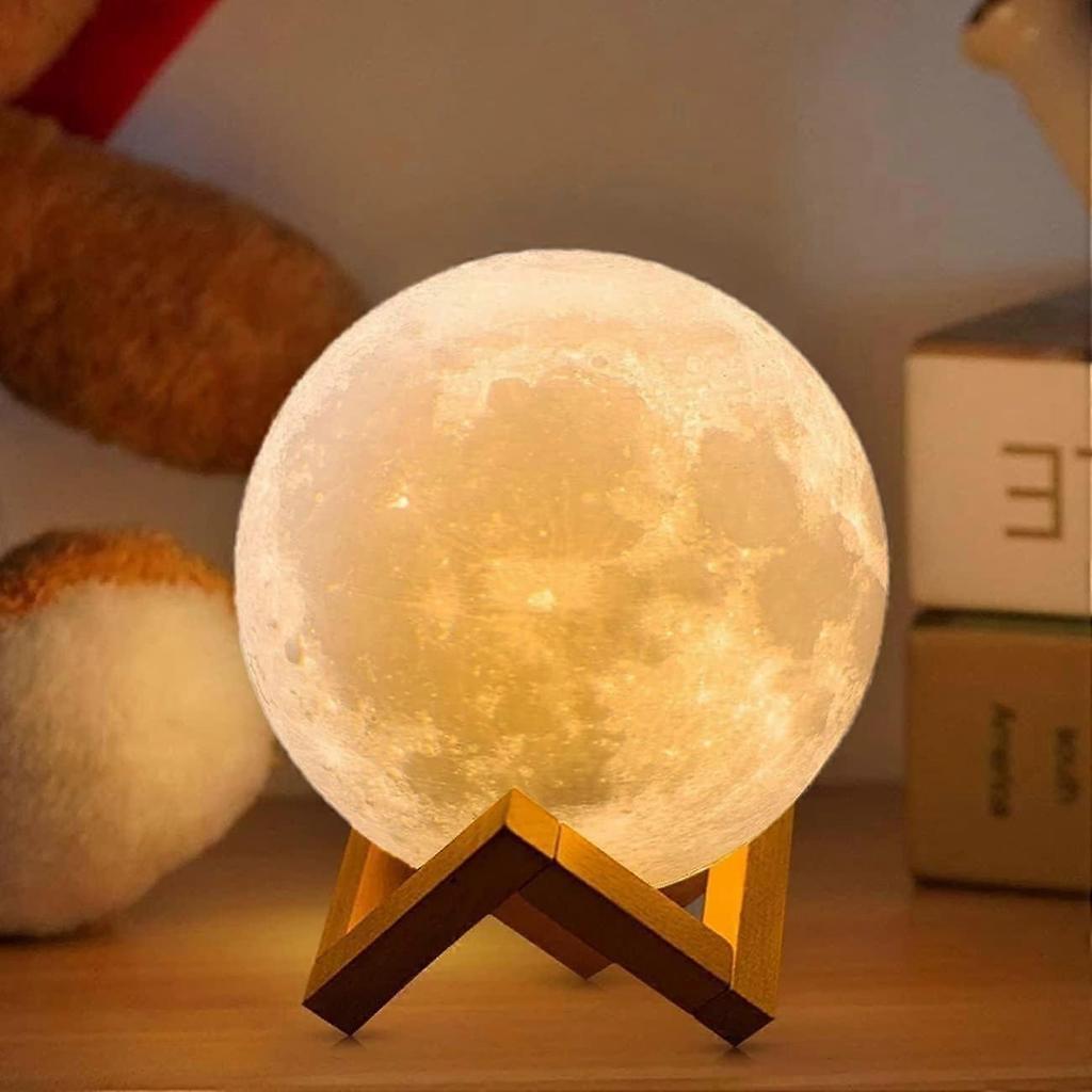 Moon Light, 16 Colors with Wooden Stand, Remote Control, USB Charging