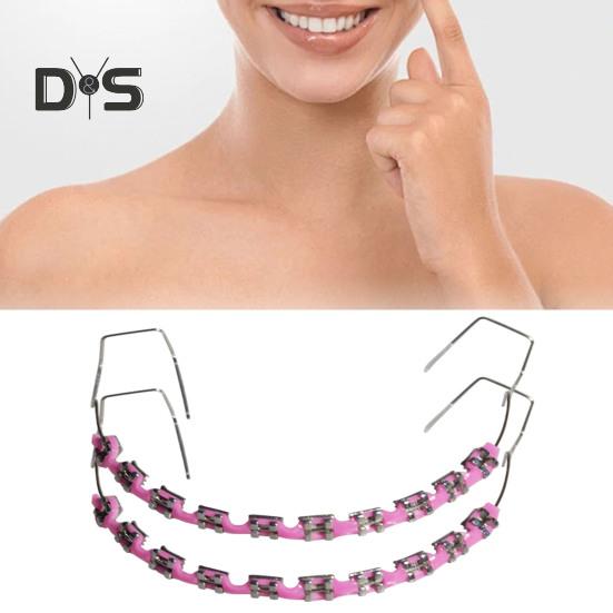 Temporary Tooth Decoration with Metal Wires Brackets Orthodontic Ligatures Orthodontists Explain Dental Students Practice Props