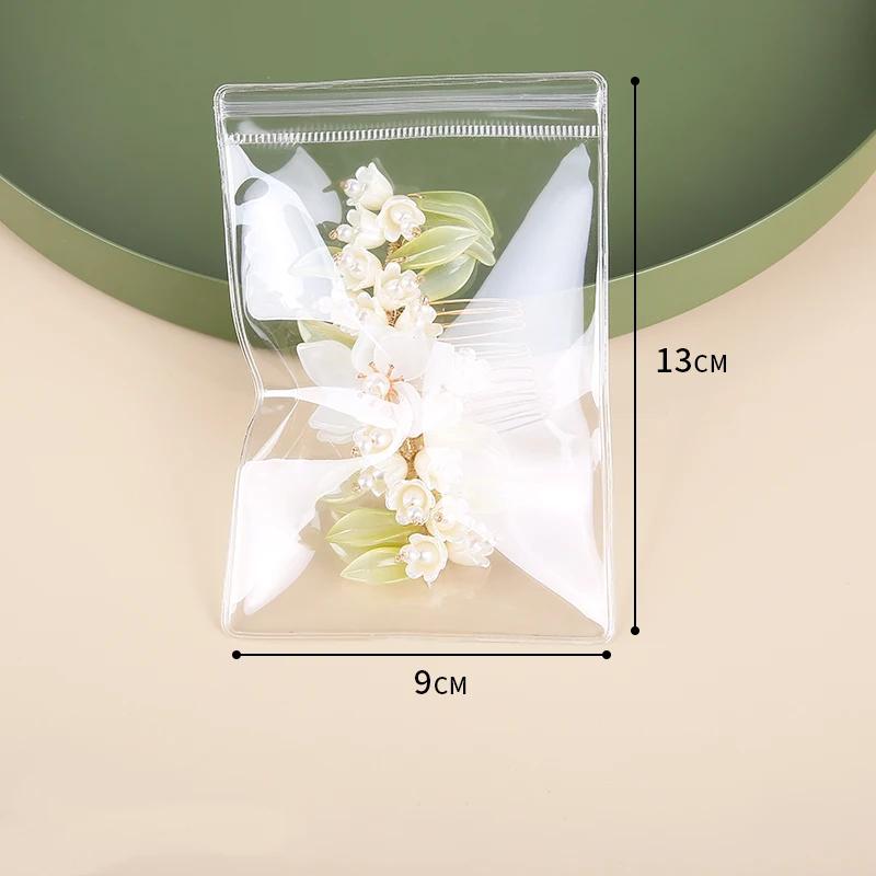 10-100 pièces 0,44 mm PVC Transparent Sac de Rangement pour Bijoux 5x7-10x26cm Boucles d'oreilles Colliers Montres Bagues Bracelets Sac d'Emballage Scellé