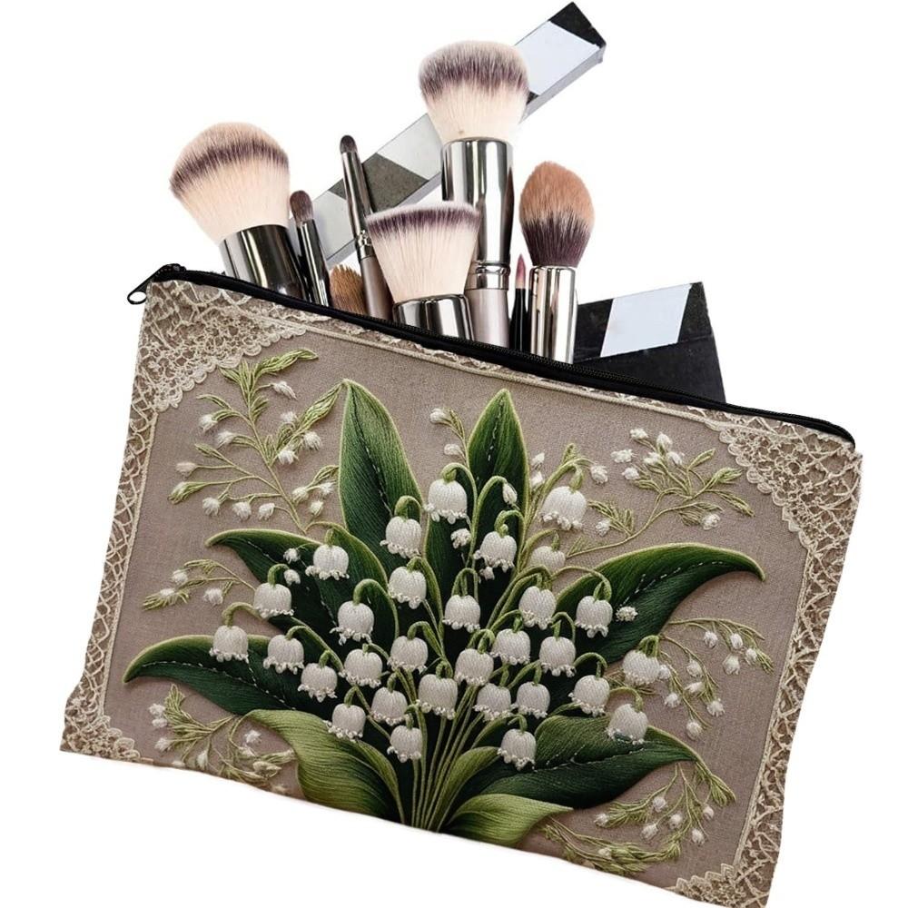 Floral Print Travel Makeup Organizer Large Capacity Toiletry Case Durable Cosmetic Bag  Bridesmaid