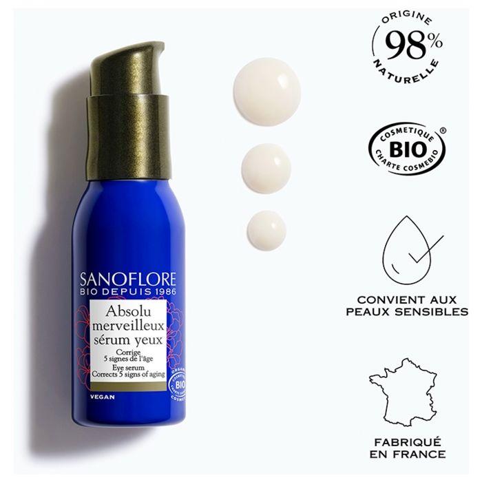 Contour Des Yeux - Sanoflore - Regard Absolu Merveilleux - 15ml - Hypoallergénique - Tous Types De Peau