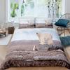 Polar Bear Duvet Cover King Queen 3D Lovely White Arctic Animal Bedding Set For Kids Teens Adult Wildlife Quilt Cover Pillowcase
