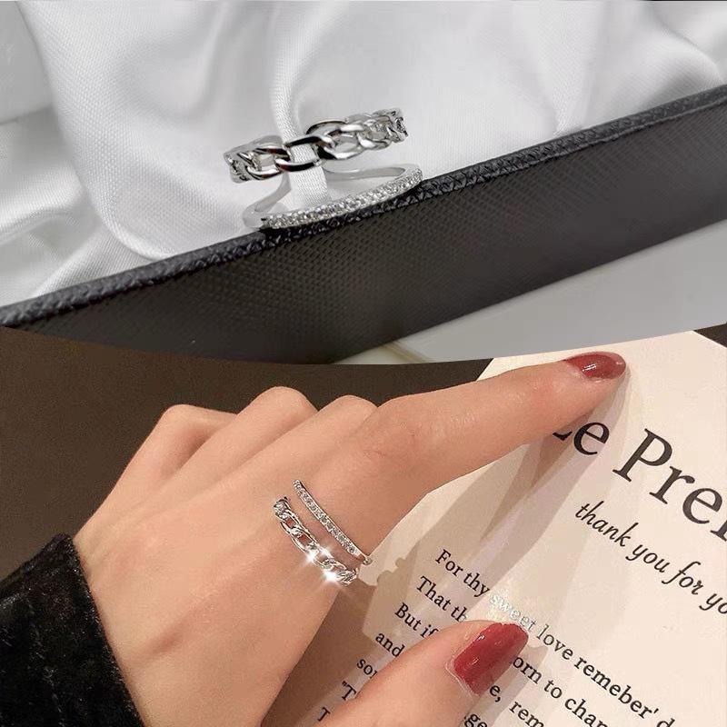 2025 Stylish Adjustable Zircon Twisted Hollow Ring for Index Finger