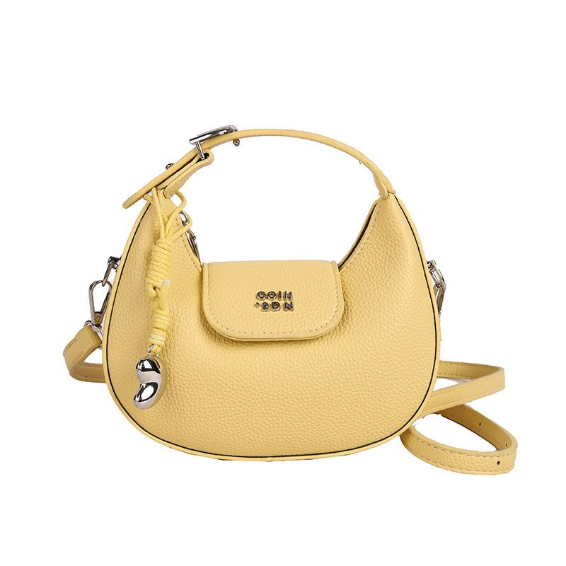 

Новый нишевый дизайн сумка-полумесяц универсальная модная портативная сумка-полумесяц высококлассная на одно плечо кроссбоди сумка-пельмень жёлтый