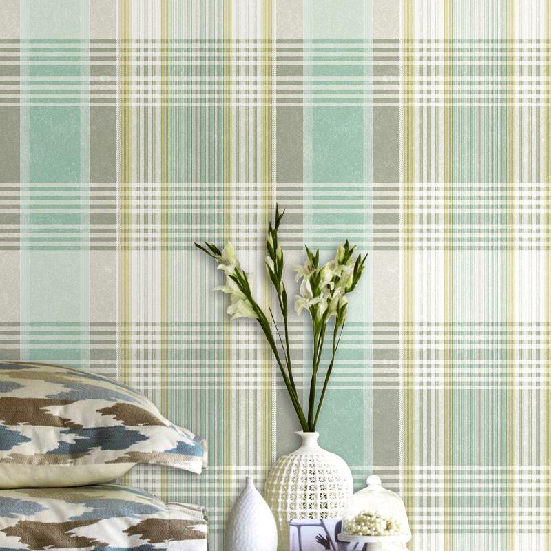 British Style Checks Plaid Wallpaper Living Room Bedroom Bedside Lattice Wall Paper Mural