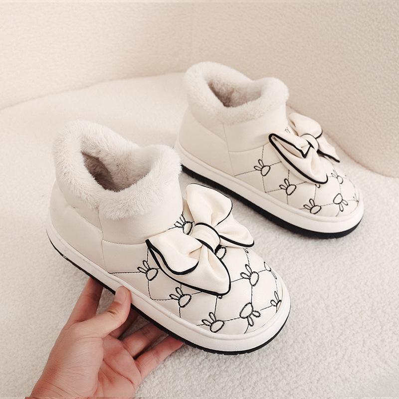 Cotton Slippers Winter Wear Women's Fleece Thickened Snow Boots Plush Warm Indoor Home Short Bag and Cotton Shoes