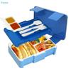 Auslaufsichere Bento-Lunchbox mit herausnehmbaren Trennwänden, Gabel, Messer, Löffel & Soßenbehältern, Mikrowellengeeigneter Meal Prep Behälter