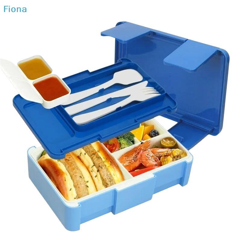 Auslaufsichere Bento-Lunchbox mit herausnehmbaren Trennwänden, Gabel, Messer, Löffel & Soßenbehältern, Mikrowellengeeigneter Meal Prep Behälter