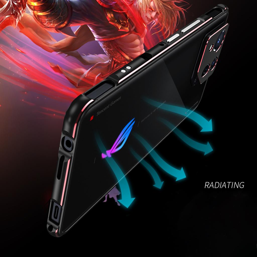 For Asus ROG Phone 8 5G/Phone 8 Pro 5G Bumper Case Phone Metal Frame with Camera Lens Cover