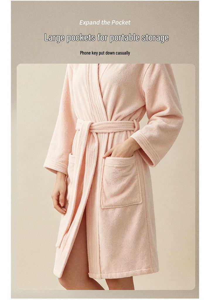 Luxury Cotton Couple Bathrobe: Lightweight, Breathable Pajamas for All Seasons