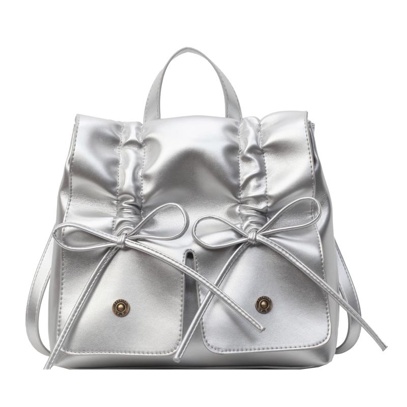 Solid Bow Tie Style Solid Quality Luxury Sense Compact Backpack for Women Designer Casual New Style