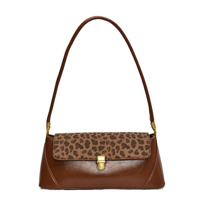 Vintage Niche Commuter Underarm Bag Women's Bag 2025 New Leopard Print Shoulder Bag Fashion Matte Handbag