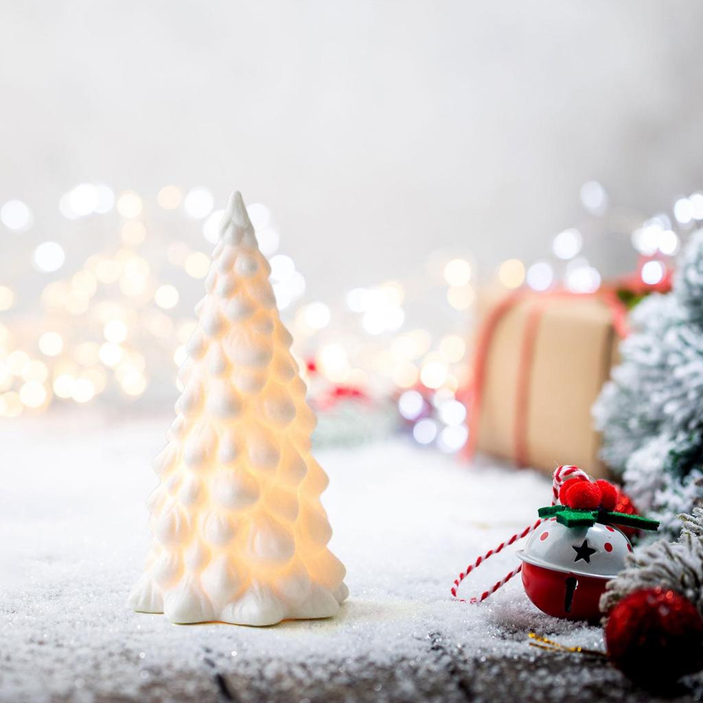 Lighted Christmas Tree Figurine Desktop Xmas Tree for Home Fireplace Party