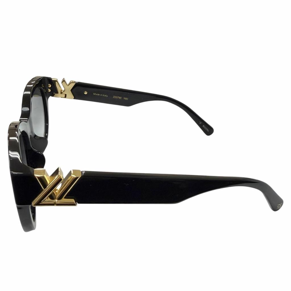 Excellent LOUIS VUITTON LV GO-14 Round Sunglasses Black Women Z2378E Used