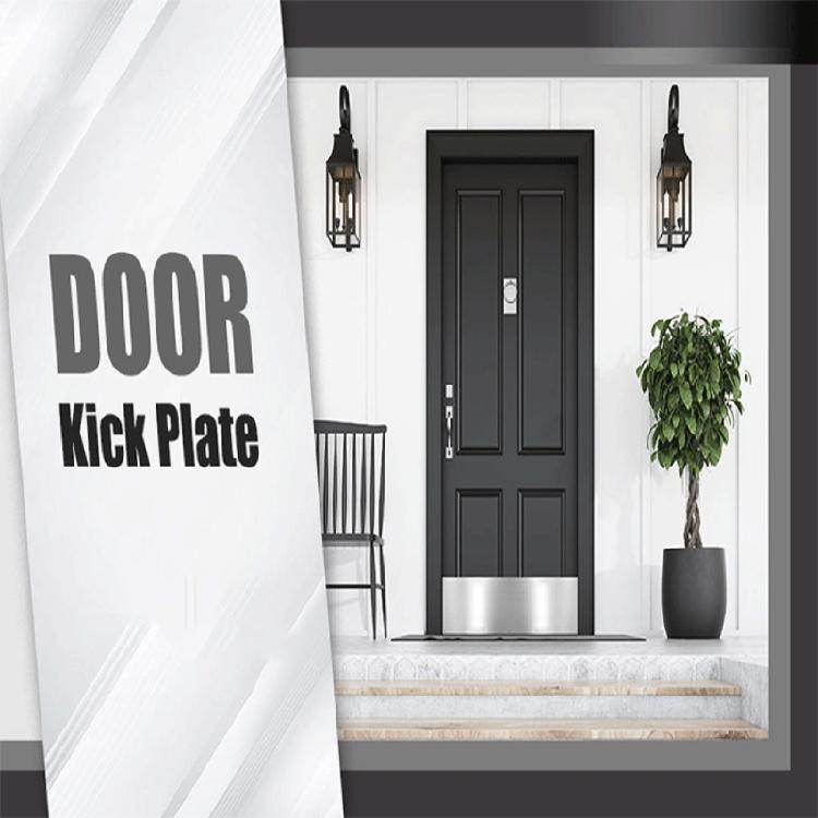 2pcs Door Kicking Plates Durable Metal Plate with Screws Prevent Door from Kicking