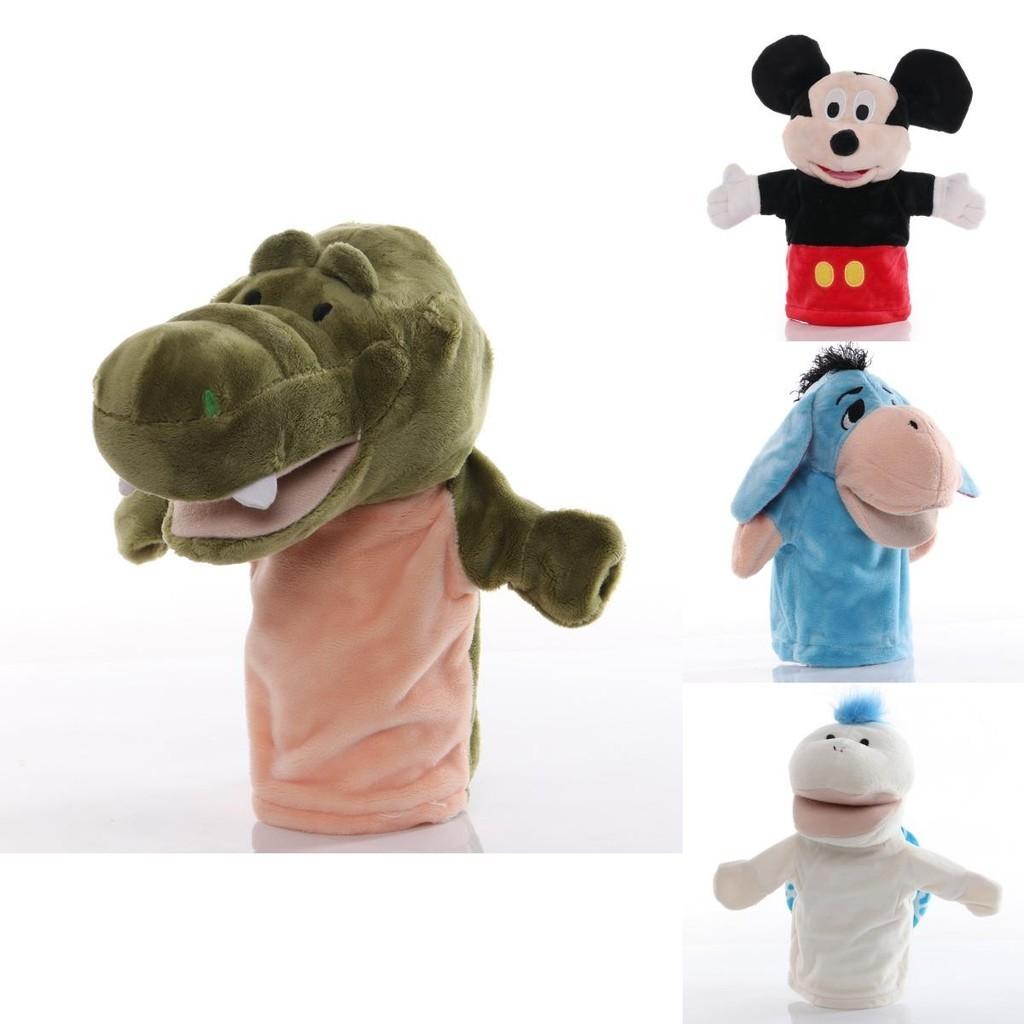Burattino da Mano Giocattolo di Peluche all'Ingrosso Bambola Animale Cartone Animato con Bocca Mobile Giocattolo Interattivo per Scuola Materna e Interazione Genitore-Figlio Alto 25cm