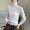 2025 A/W Women's Cashmere High Neck Loose Knit Sweater with Rolled Hem