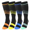 4 Pairs Compression Socks for Men and Women Striped Crew Socks Sports Socks for Athletic Outdoor Hiking Running Cycling