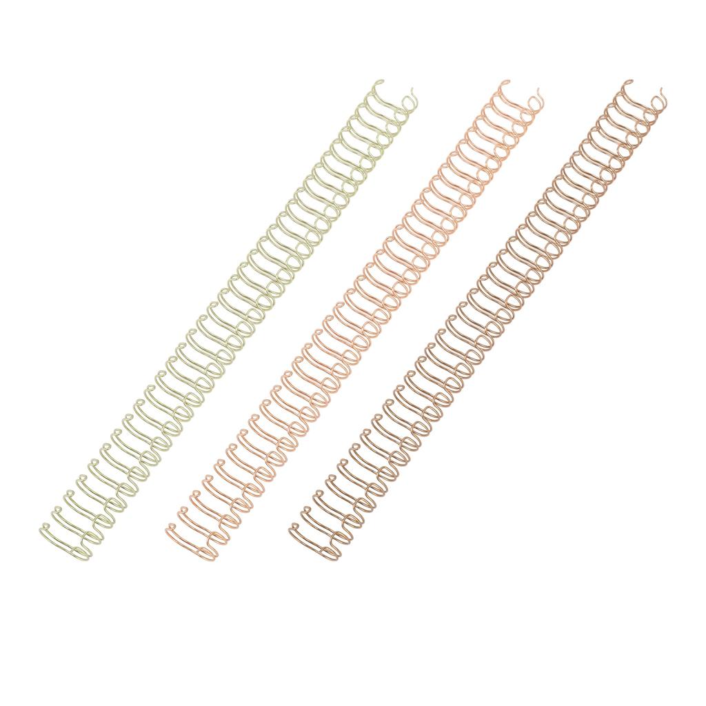 100 st 9/16 tum Trådbindningsryggar 120 Blad Kapacitet Spiral Dubbelögla Bindning Tvillingögla Trådar Co