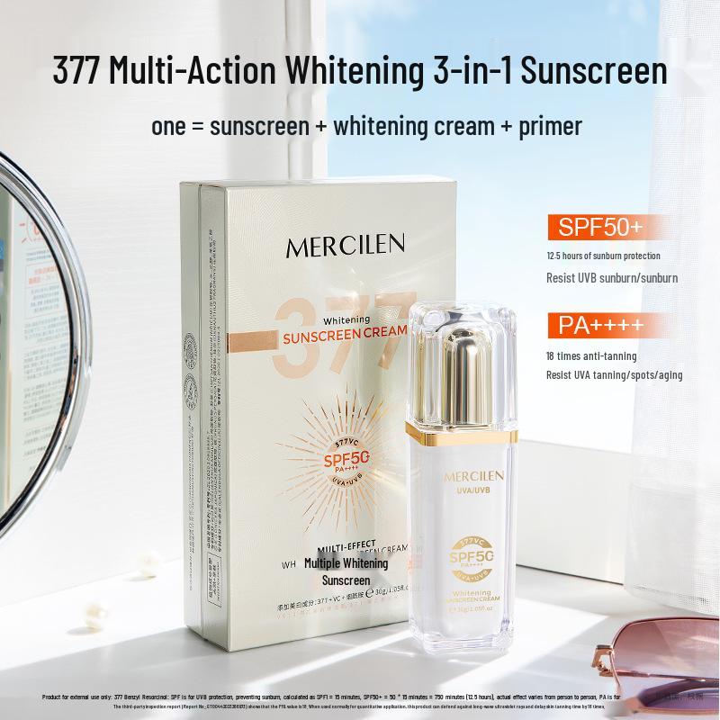 Mengxi Lan 377 SPF50+ Whitening Sunscreen for Military Training: UV Protection Lotion for Men and Women