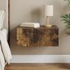 Wall Mounted Nightstand Smoked Oak 49 x 34.5 x 20 cm