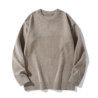 2025 Herbst und Winter Neuer Stil Unisex Rundhals-Pullover mit dickem und lockerem Baumwollgarn gestrickter Basis-Pullover