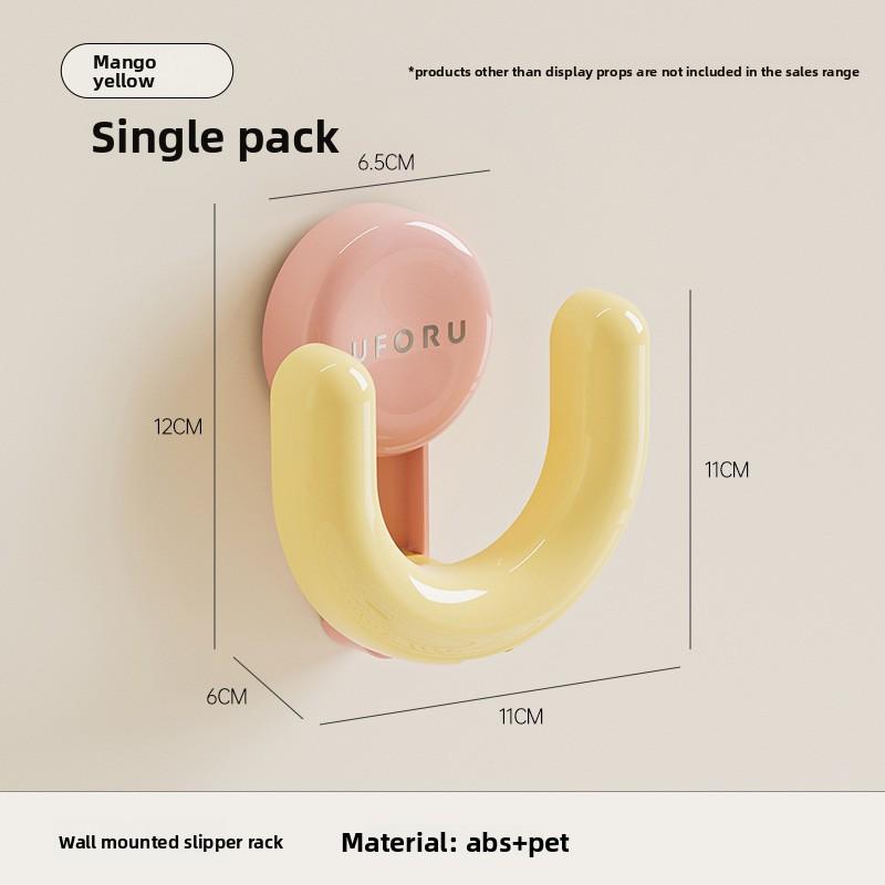 Suction Cup Slippers Rack Vacuum Press Strong Punch-free Hook Bathroom Door Suction Cup Sticky Hook Slippers Rack