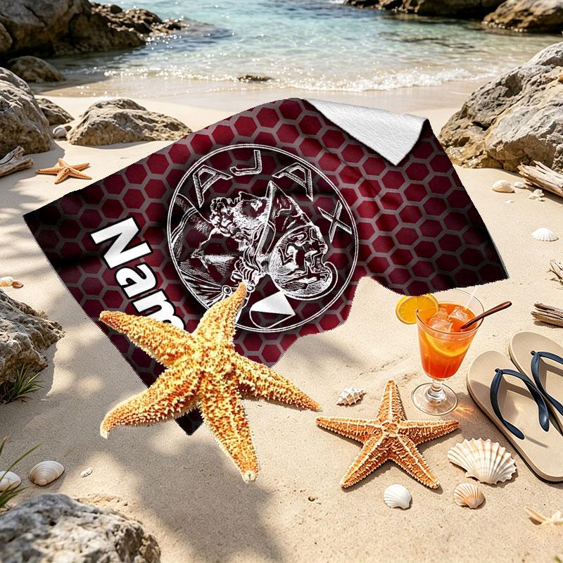 Custom Name Personalized Ajax Print Beach Towel, for Trip Camping Beach Party Home Decor, Birthday Gift for Family & Friends