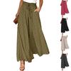 Women's Fashionable Bohemian Wide-leg Trousers With Elastic Waist And Polka Dot Print Long Skirt Pants