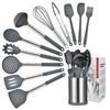12-Piece Rotatable Silicone Kitchenware Set: Includes Frying Shovel & Soup Spoon