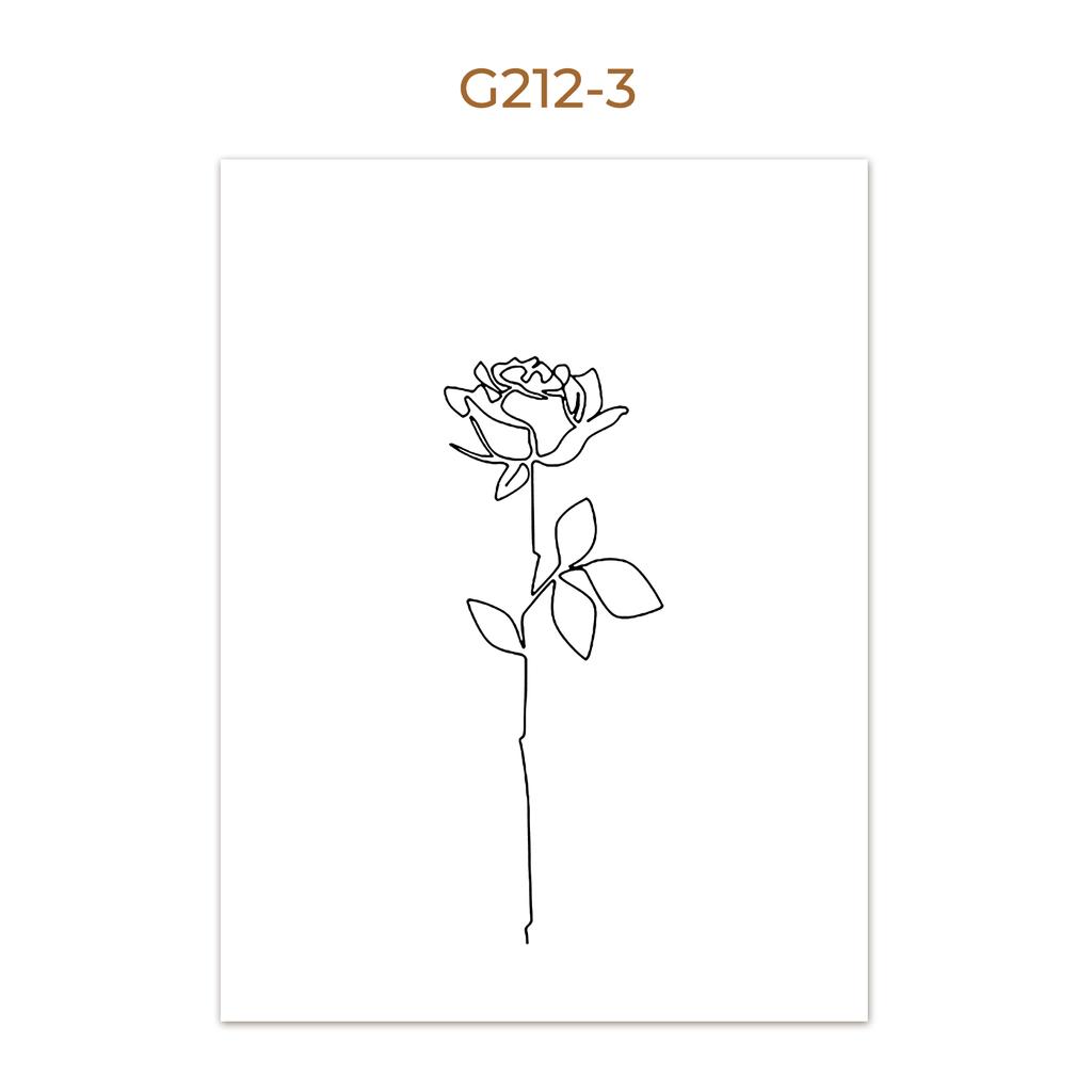 Wall Poster Figure Hand Flower One Line Drawing Canvas Art Print Painting Black White Lady Wall Picture For Living Room Decor
