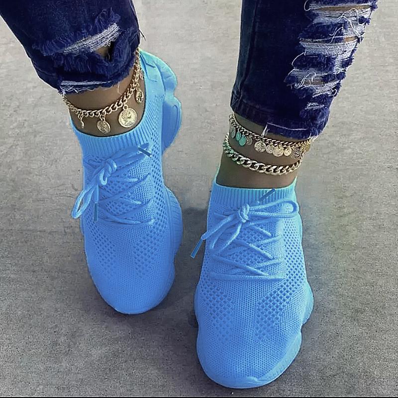 Women's Sneakers 2026 New Fashion Breathable Trainers Comfortable Sneakers Women Mesh Fabric Lace Up Female Footwear Women Shoes