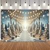Christmas North Pole Theme Photo Background Winter Wonderland Forest Train Xmas Decor New Year Eve Party Partygraphy Backdrop10