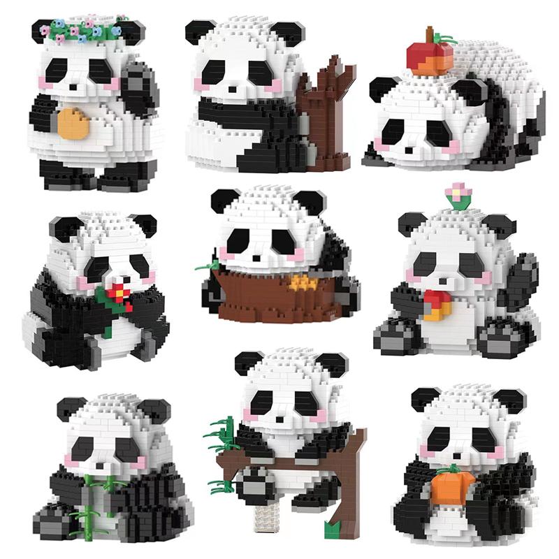 Panda Lovers Creative Micro Building Blocks 3D Mini Model Kit Moc Diy Gift Christmas Decor Children Toys