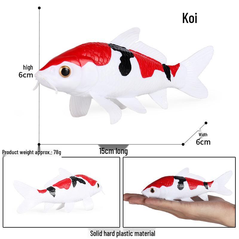 Golden Koi and Butterflyfish Marine Life Toy Set
