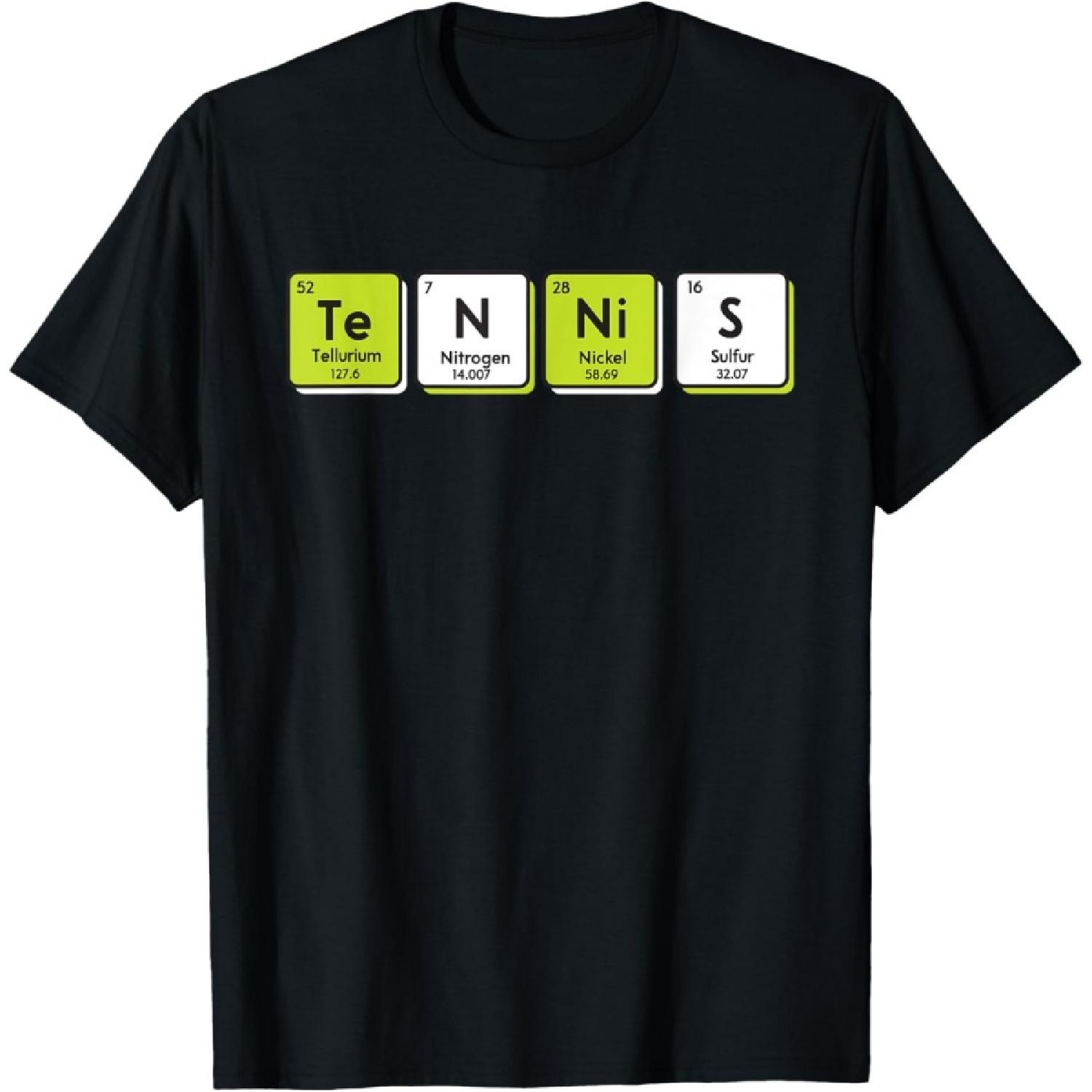 Tennis Periodic Table Elements Sport Funny Player Coach Gift T-Shirt(1) S