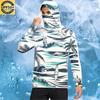 Men's Casual Hawaiian Print Hooded Long Sleeve Sun Protection Shirt Lightweight Breathable UV Protective Top for Outdoor Activities