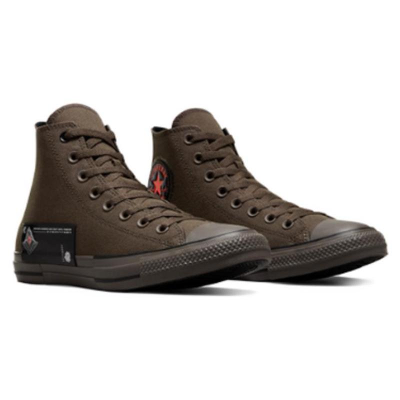 Converse Chuck Taylor All Star Classic Versatile Abrasion Absorbing High Top Canvas Shoes Unisex Black and Brown