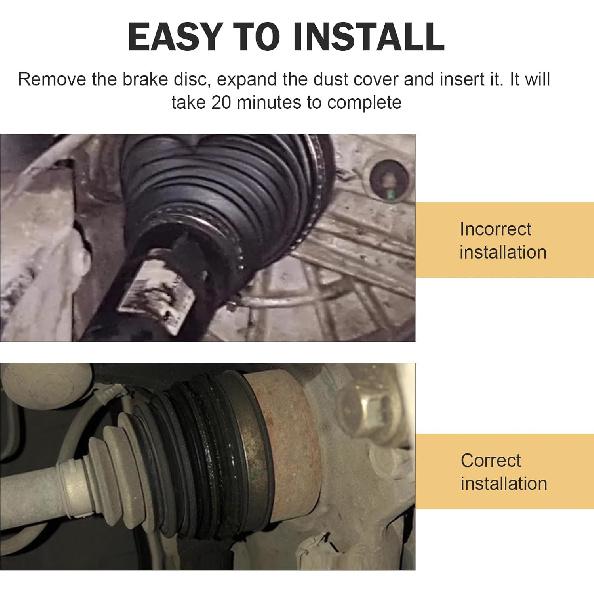 2 PCS CV Axle Boot, Cuttable Protective Cover with Clamps and Cable Ties, Portable Rubber Waterproof Seals for 19 mm-24 mm Axle Diameters, for Most