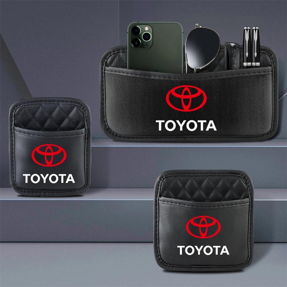 Leather Car Storage Pocket Seat Back/Door/Center Console Organizer for Toyotas TRD Autocollant Pegatina RAV4 Avensis Yaris Reiz