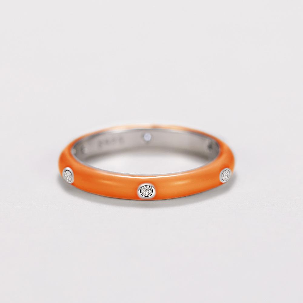 Summer Wind Enamel Dripping Oil Rainbow Ring, Minimalist Versatile Zircon Ring
