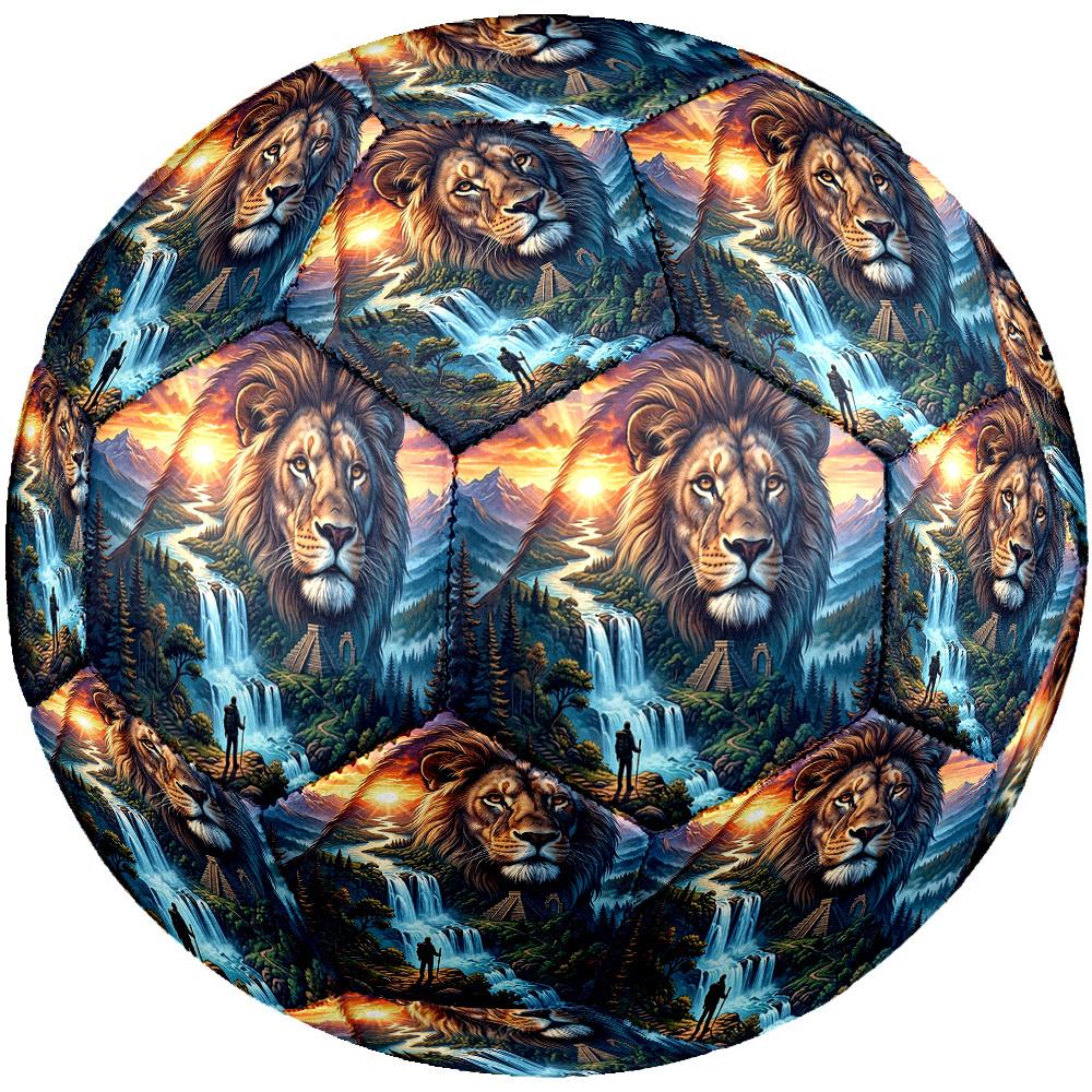 1pc Lions Majesty Theme Soccer Ball Football, Size 5, Lightweight PVC, Durable Outdoor Training Soccer Ball, Gift M61411