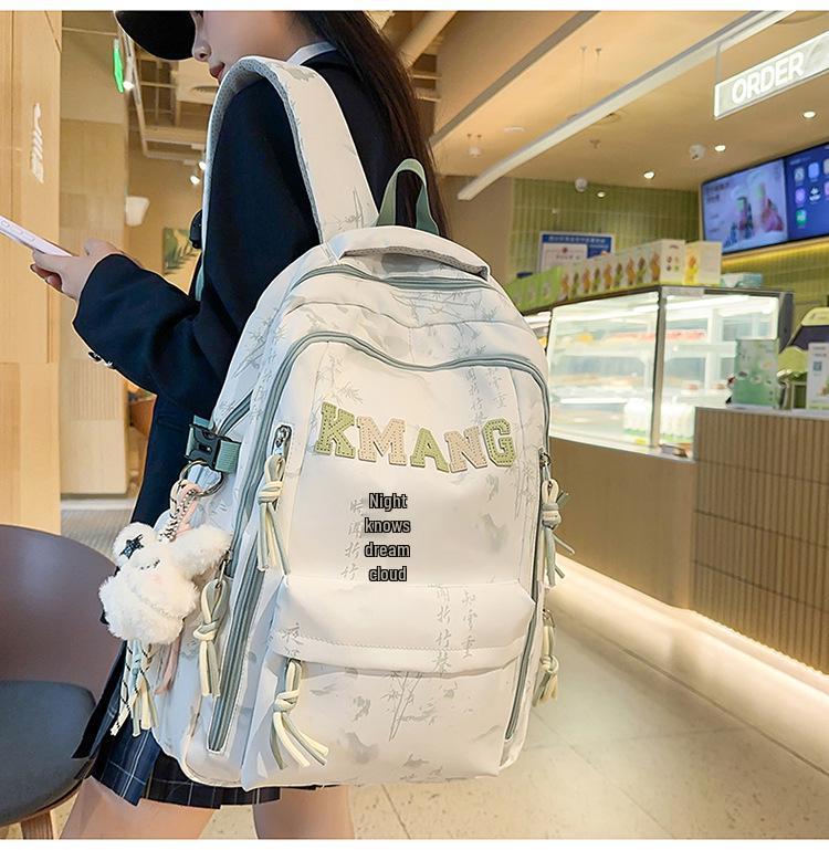 Chinese Ink Wash Backpack, Large Capacity for Students: Ideal for Girls, Boys, and College Use