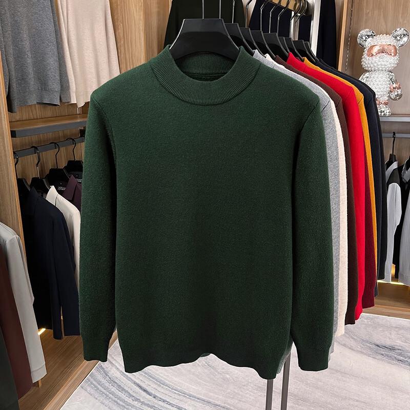 Yiliteng Men's Fleece Lined Crew Neck Sweater
