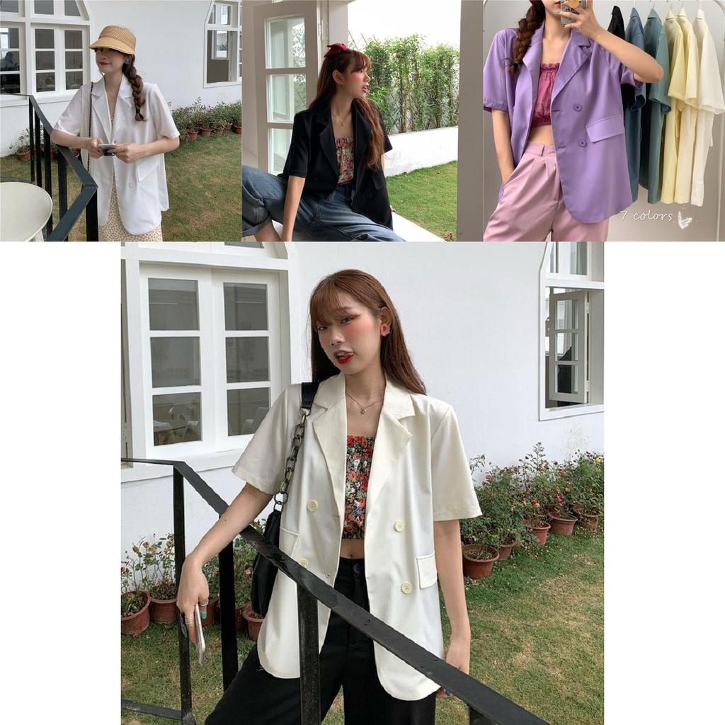 Chic Girl Korean High-quality Short-sleeve Suit Jacket Soft And Exquisite Fabric