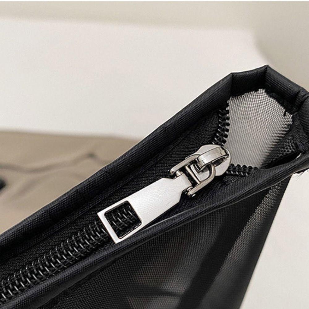 Large Capacity Mesh Tote Bag Zipper Shopping Shoulder Bag Breathable Swimming Handbag  Cosmetic