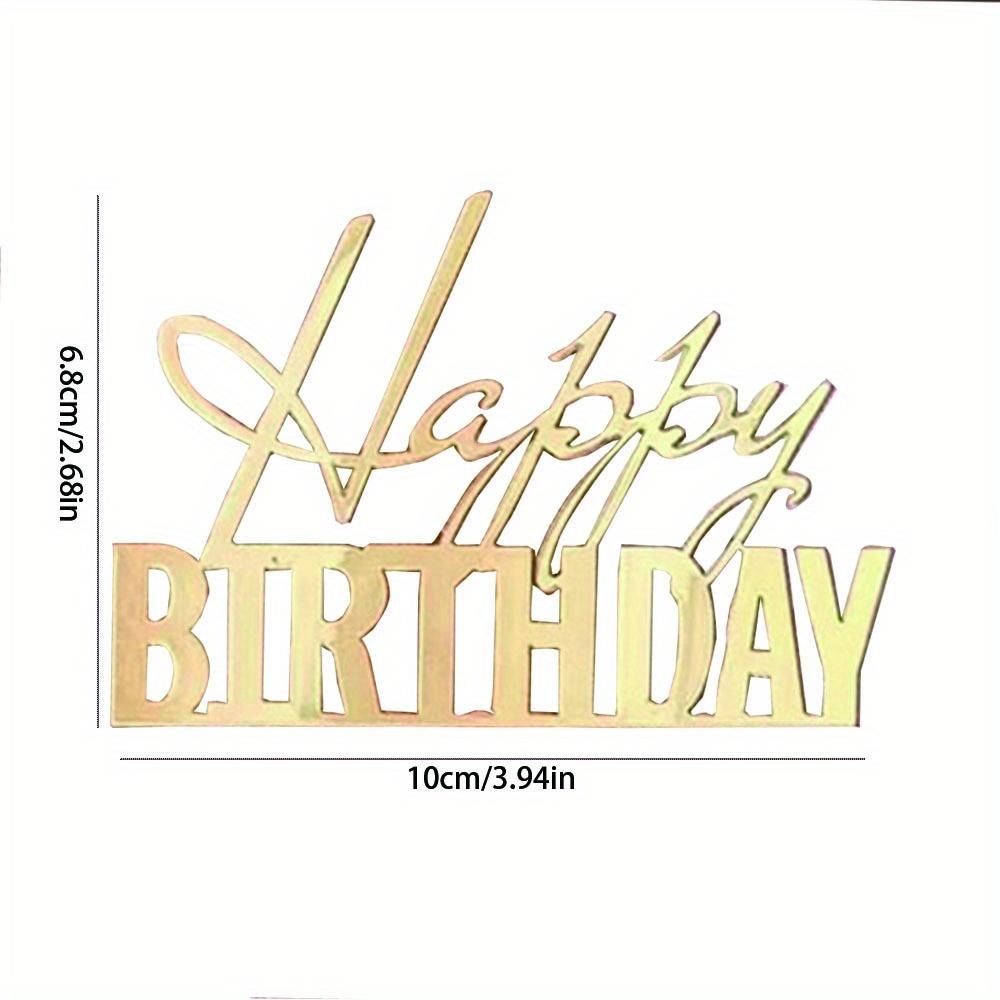 5pcs Happy Birthday Cake Toppers Mirror Acrylic Side Cake Decorations for Birthday Cake Decor Party Decorations 7
