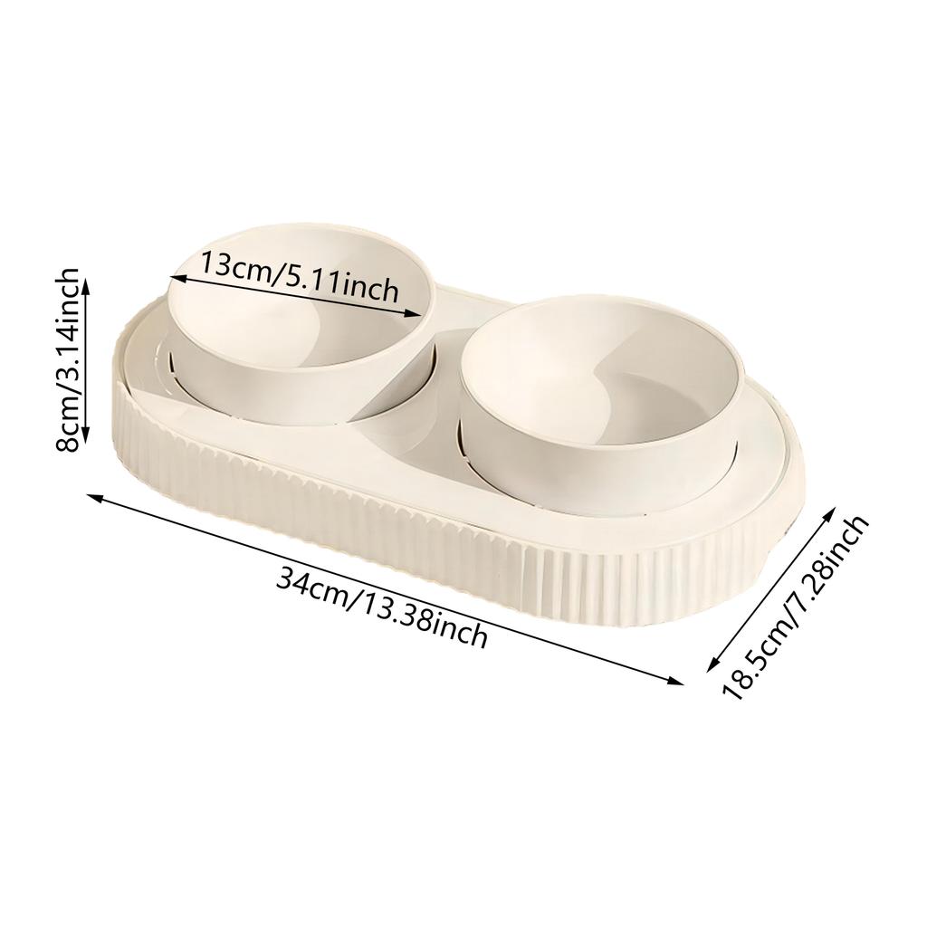 Warm Drinking Double Ceramic Bowls for Pets USB Heated Water Dish Bowl Food Feeder Bowl for Pet Indoor and Outdoor Use