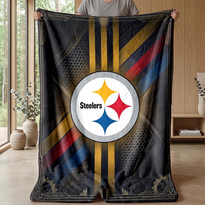 Coperta in Flanella Pile Pittsburgh Steelers Coperta Calda e Accogliente per Divano Letto Viaggio Uso Stagionale